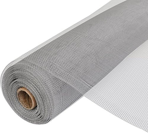 Ksodgun Aluminium Gewebe Lichtschacht Draht Alu Gitter Gaze Mücken Gewebe Alu-Gitter Fliegengitter Fliegenschutz für Fenster, Türen 100 x 500 cm