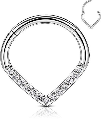 CM Crareesi Mania G23 Titan Tropfenförmige Septum Clicker Ringe Titan Helix Ohrringe Creolen 16G Daith Piercing Schmuck Kleine Septum Schmuck Creolen Knorpel Ohrringe
