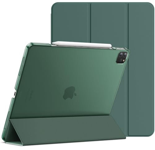 JETech Hülle für iPad Pro 12,9 Zoll (Modell 2020/2018), Kompatibel mit Pencil, Intelligent Abdeckung Schlafen/Wachen (Neblig Grün)