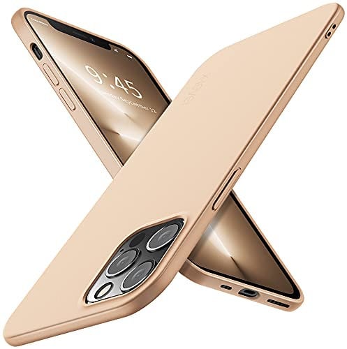 X-level for iPhone 13 Pro Max Case, [Guardian Series] Ultra Thin Soft TPU Matte Lightweight Anti-Scratch Flexible Gel Protective Phone Cover Compatible with iPhone 13 Pro Max 6.7'' - Gold