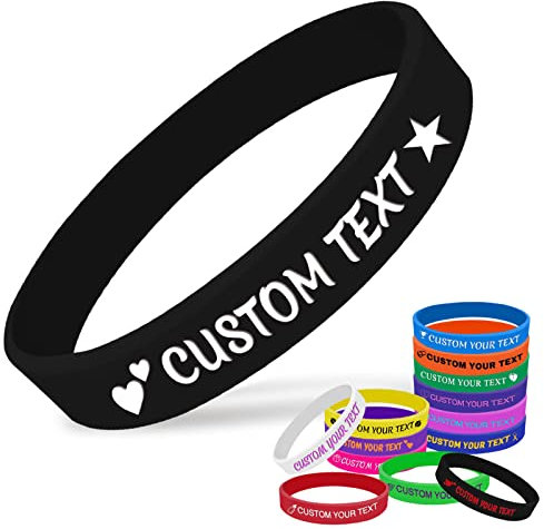 Personalisierte Silikonarmbänder Individuell gravierte Gummiarmbänder Personalisierte Armbänder mit Text für Veranstaltungen, Geschenke, Bewusstsein, Party