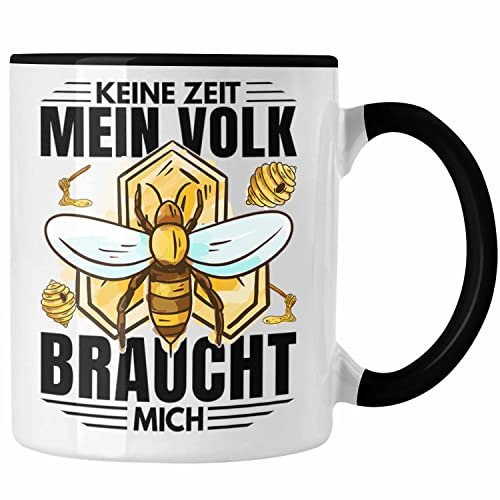 Trendation - Imker Geschenk Tasse Spruch Geschenkidee Bienen Bienenzüchter (Schwarz)