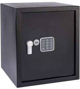 YALE Cassaforte Elettronica con Allarme Grande YEC/390/DB2 Nero, Allarme Integrato 130 dB, Struttura e Bulloni di Bloccaggio in Acciaio, Versione Corrente