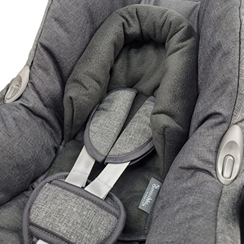 BAMBINIWELT Kopfpolster Kopfkissen für Babyschale kompatibel mit Maxi Cosi Modell Cabrio Fix und Citi, Gruppe 0, Fleece (Fleece dunkelgrau)