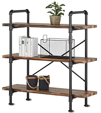 KHG Stand-Regal, Wand-Regal, Bücherregal, Eiche, Holzwerkstoff, für Zuhause