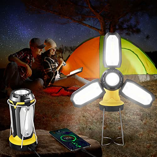 ONEFIRE Campinglampe,LED Campinglampe Aufladbar,400LM Camping Lampen,6 Modi Campinglampe Akku Lampe,48 Stunden Laufzeit,Camping Lampe Batteriebetrieben,Zeltlampe Akku Camping Licht Camping Zubehör
