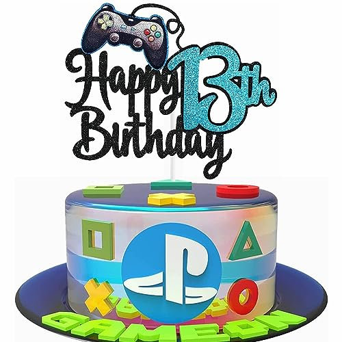 Kiwochy Geburtstag Videospiel Torten Deko Gaming Dekoration Happy 13th Birthday Tortendeko Videospiel Cupcake Topper Geburtstag Junge Videospiel Torten Deko für Spiel Thema Party Dekoration