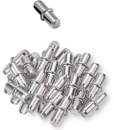 100 x Dübel für Regale, Möbelregale, Glasholz, Bolzen, 5 mm Stahl