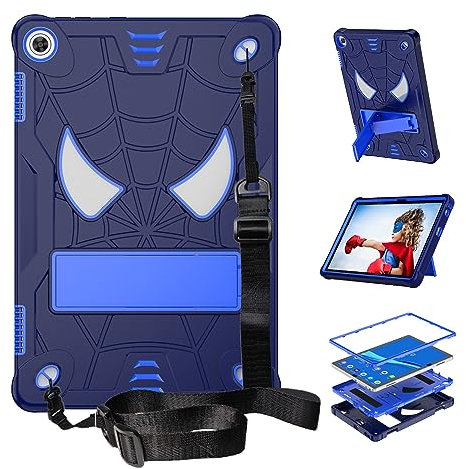 ChuWill Hülle für Lenovo Tab M10 3rd Gen 10.1 2022 (TB-328FU/328XU),Stoßfest Langlebig Silikonhülle Schutzhülle mit Ständer und Schultergurt (Blau)