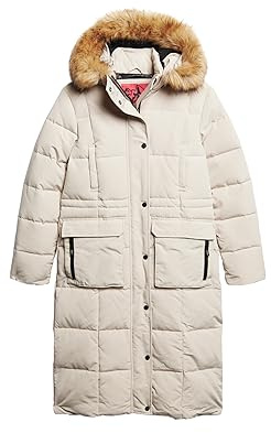 Superdry Damen Langer Everest Steppmantel Chateau Grau 44