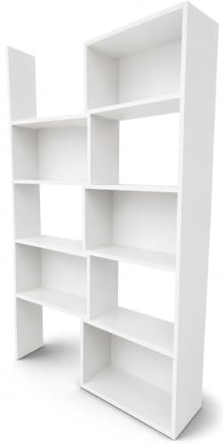 eacommerce - Libreria Estensibile in Legno Melaminico | Salvaspazio da 72/138x24x181 cm | Design Moderno e Versatile | Adatta per Casa e Ufficio, Colore Bianco