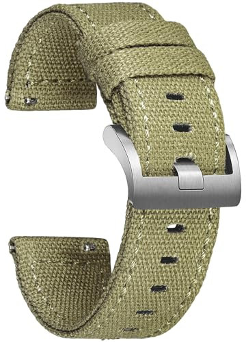 hemsut h Canvas Quick Release Uhrenarmband 18mm 20mm 22mm 24mm Ersatz Uhrenarmbänder für Männer Frauen