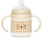 Suavinex, Vaso Aprendizaje Bebé, Biberón con Asas que Brilla en la Oscuridad, con Boquilla Antiderrame de Silicona y Válvula Anti-Cólico, para Bebés +6 Meses, Ideal para Usar por la Noche, Beige