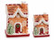 Gruppo Maruccia - Barattoli per Dolci e Alimenti in Ceramica Decorata - A Forma do Casetta Natalizia Pan di Zenzero - Set da 2 - Idea Regalo Natale