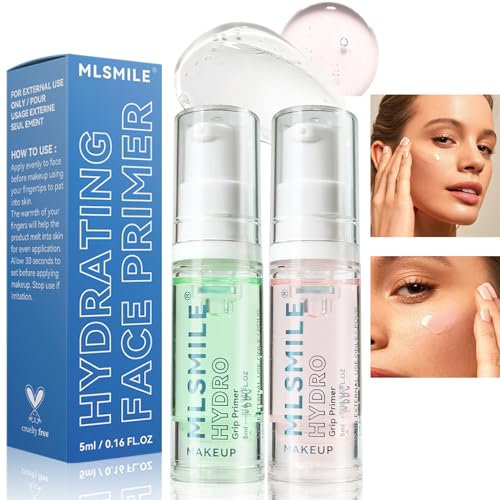 Sitovely 2 Pcs Hydrating Primer, Jelly Face Primer, Perfekte gelbasierte und feuchtigkeitsspendende Grundierungen, Füllt Poren und feine Linien auf, Makeup Primer for All Skin Types(5ml*2)
