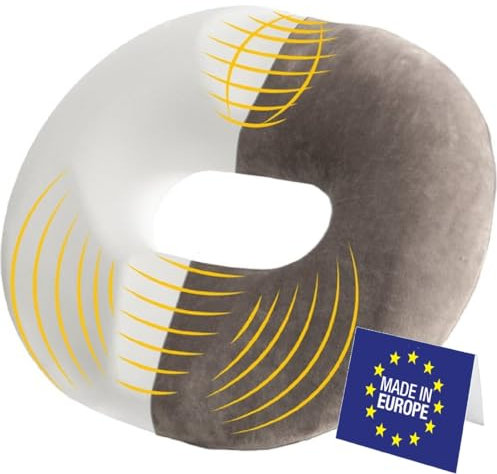 SLEEP COMFY Premium Memory Foam Sitzring Steißbein Entlastung, Orthopädisch Hämorrhoiden Sitzkissen Rund, Donut Kissen, Steissbeinkissen Antidekubitus Sitzkissen, Sitzdonut, Hämoridenkissen Lochkissen
