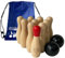 JacMok Bowling Set -Kegelspiel aus Holz - Dosenwerfen Bowling Spiel Outdoor & Indoor Spielzeug (10 Kegel und 2 Bälle, 15cm Höhe)