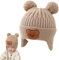 Yoga Super Baby Teddy Winter Hat with Ear Flaps Pom Beanie with Ties Earmuffs, Newborn Girls and Boys