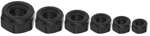 100 PCS Black 3/8-16 Stainless Steel SAE Nylone Lock Nuts,Stainless Steel 18-8 A2(304) Nut,Home Nut
