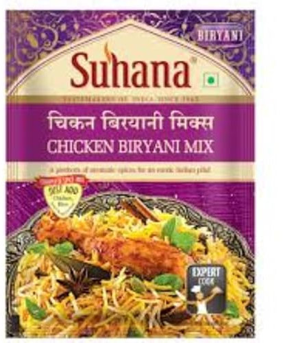 Suhana Spices Mix Powder (Ready To Eat) - Curry Masala Recipe Mixes Casserole Seasoning Herbs - Simplifies & Speeds Up Cooking Process (Pack of 1, Chicken Biryani Mix 50g (RTE))