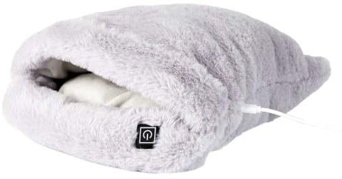 SENSLY, SB0016, Chauffe-Pieds USB Gris, Confort Doux et Moelleux, 3 Intensités de Chaleur, Facile à Utiliser, Chaleur Continue pour Pieds Fatigués, Design Élégant et Pratique, Idéal pour Hiver