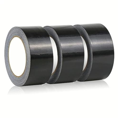 Black Duct Tape Extra Long (3 Rolls 48mm x 60m) | Gaffer Tape | Heavy Duty Tape | Strong Duct Tape | Waterproof Tape | Black Gaffa Tape | Strong Adhesive Tape | Carpet Tape