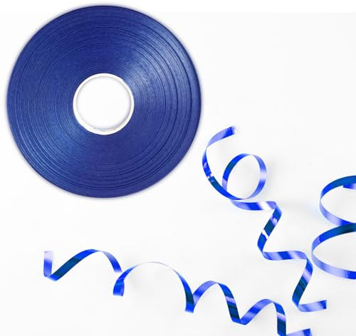 50 m glänzendes blaues Ringelband für Luftballons – lasergelocktes Band für Geschenkverpackungen, Kunst, Handwerk, Hochzeit, Geburtstag, Party & Weihnachtsdekorationen