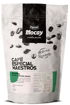 Mocay – Café en Grano de Tueste Natural, Café de Especialidad, Rwanda – Tostado Medio – Pack 4 Bolsas de 250 g