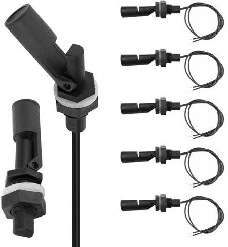 Joycabin Lot de 5 interrupteurs à flotteur - Capteur de niveau d'eau - Interrupteur de niveau - Interrupteur à flotteur horizontal monté sur le côté - Interrupteur à flotteur liquide pour réservoir,