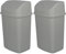 Jolie Max Set of 2 35L Large Swing Top Kitchen Bins – Durable Plastic Dustbins with Flip Top Lid, Easy to Clean, Ideal for Home & Office Waste Management. (GREY)
