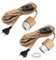 2 Stück Hanfseil Kabel Hängelampe mit Stecker, 500CM Holz Hanfseil Lampe Lampenfassung E26/E27, Lampenkabel mit Schalter, Vintage Pendelleuchte mit Stecker, Hängeleuchte Steckdose, DIY Kunstlampe