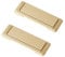 2 Pieces Flush Handles, Gold 96MM Hole Spacing Concealed Square Pull Ring Handles for Cabinet Doors with Screws, Suitable for Chest of Drawers.