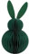 Dekohelden24 Osterhase Dunkelgrün, Deko-Hänger, Osterdeko, Wabenhase aus Seidenpapier, Magnetisch, 16 x 16 x 30 cm