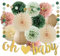 Sage Green Party Decorations, Sage Cream Peach Tissue Paper Pom Poms Paper, Lanterns Papers Fans for Neutral Birthday Baby Shower, Bridal Shower, Wedding, Gender Reveal Party Decorations