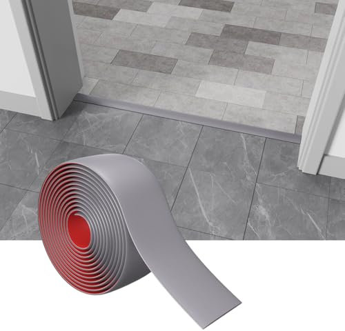 Profilé de transition épais, autocollant, pour relier les espaces du sol, seuil de tapis, carrelage (gris, 1 m)