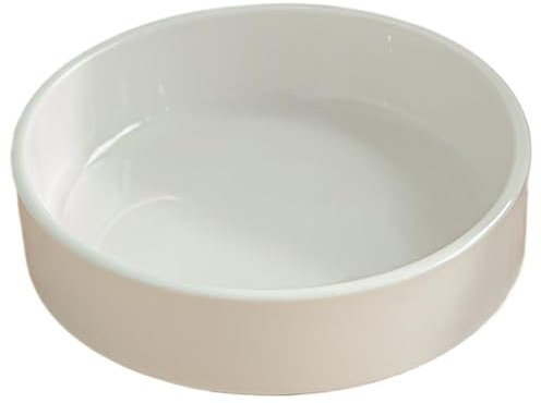 rupusiner Brazilian Wood Ceramic Plant Saucer, 4.13x1.2 Brazilian Wood Plant Tray White Ceramic Planter Saucers Round Sleek Plant Tray for Office Desk Home Decoration Brazilian Wood