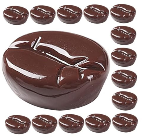 BESPORTBLE 25Pcs Artificial Coffee Beans Realistic Imitation Coffee Bean Props for Jewelry Ornament Home Decor and Crafts Coffee Beans Charm for Creative Projects