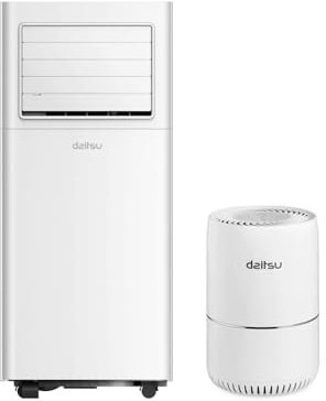 Daitsu - Aire Acondicionado Portátil Alisios + Purificador Daitsu Holly CADR 65 Incluido con la Compra | Deshumidificador | Eficiencia A | 5 Velocidades | Para Hogar u Oficina hasta 18 m²