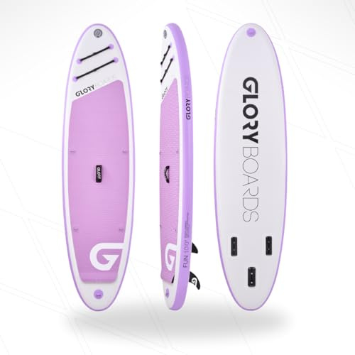 GLORY BOARDS ® Stand up Paddling Board aufblasbar – bis 150kg Tragkraft – komplettes SUP Set inkl. Carbonpaddel, Pumpe, Rucksack – Kajak Option – leichtes Stand up Paddle Board