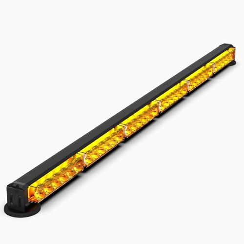 KAMOPA Auto LED Warnbalken Blinklicht 96cm 36 LED warnleuchte Bernstein/gelb Warnlicht mit magnet für LKW Baufahrzeuge