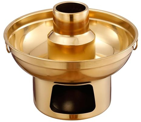 Stainless Steel Thai Hot Pot Tom Yum Serving Bowl, Shabu Dry Ice Milk Tea for Cream Fruit Dessert Home Party, Food Cookware(21cm)