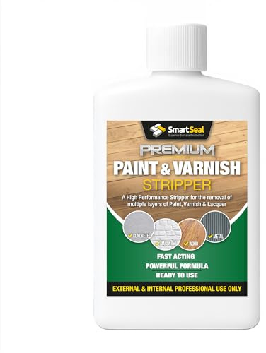 SmartSeal Paint & Varnish Stripper - 100ml Sample - Heavy Duty Paint Stripper & Varnish Remover for Wood, Metal, Concrete & Stone. Fast Acting, Easy to Use Solvent Remover for Internal & External Use