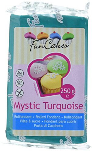 FunCakes Fondant -Mystic Turquoise, 4er Pack (4 x 250 g)