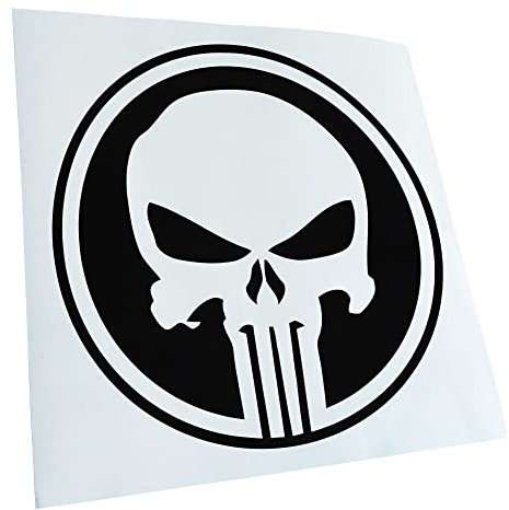 Kiwistar - Autoaufkleber - Schwarz - 10x10cm Punisher USA - Tank Totenkopf - Heckscheibe Auto Aufkleber wetterfest für Kfz LKW Mofa Truck - Sticker außen selbstklebend Tuning Zubehör für Fenster