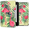 kwmobile Custodia eReader Compatibile con Amazon Kindle Paperwhite Cover - eBook Reader Flip Case - rosa/verde/verde chiaro - Fenicottero tra le palme