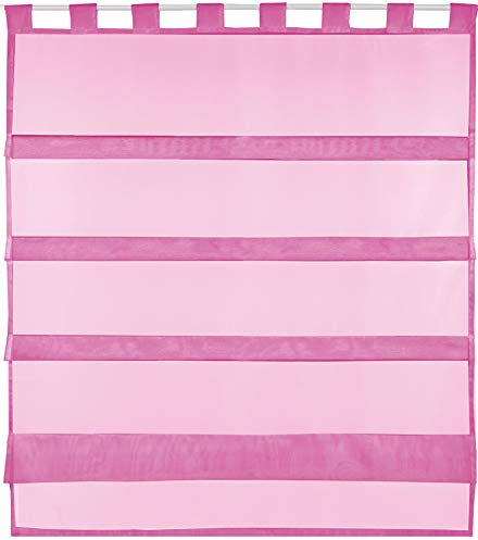 Bestlivings Pinke Bistrogardine Transparent mit Schlaufen in 90x110 cm (BxL), in vielen Varianten erhältlich