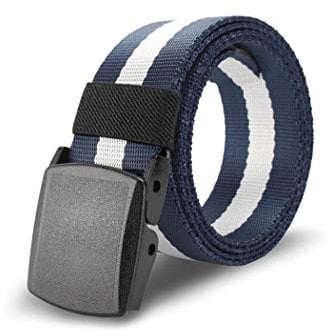 Flydo Unisex Gürtel Canvas Belt für Herren und Damen, stufenlos verstellbarer Stoffgürtel, mit Kunststoff Schnalle
