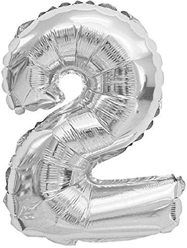 Folien-Ballons Heliumballons Buchstaben & Zahlen & Zeichen - 80CM GROßE Party-Dekoration XL für Geburtsag Hochzeit Feier - 2 in Silber