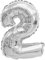 Folien-Ballons Heliumballons Buchstaben & Zahlen & Zeichen - 80CM GROßE Party-Dekoration XL für Geburtsag Hochzeit Feier - 2 in Silber