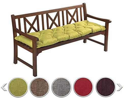 sunnypillow Bankauflage Outdoor - Bankkissen für Bank 100 x 60 cm - Sitzkissen für Hollywoodschaukel - Polsterauflage, Auflage für Gartenbank - Gartenkissen, Stuhlkissen für Gartenmöbel Grün